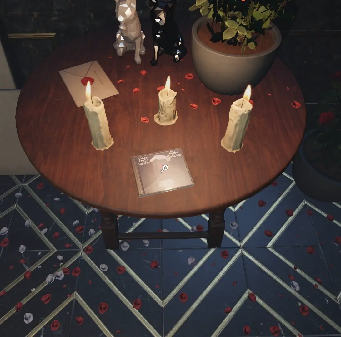 crime scene cleaner amber alert pedestal with bust placed unlocking secret and CD