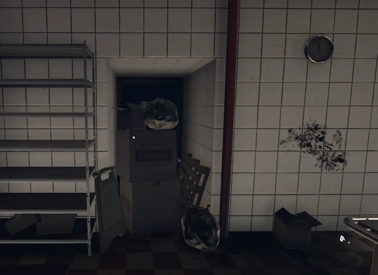 crime scene cleaner act 2 town too small kitchen trash-covered hidden door