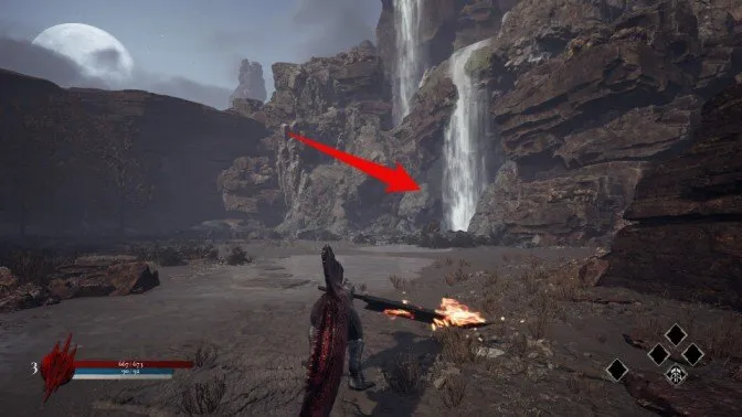 Dinoblade SP Orb tucked behind early canyon waterfall