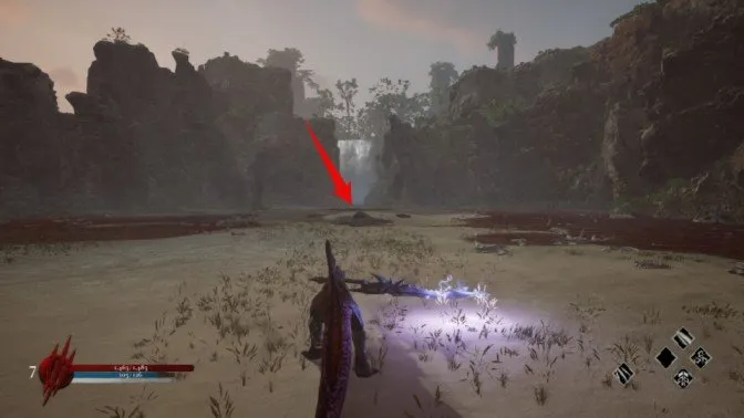 Dinoblade weapon drop in the middle of Mokusei sauropod arena