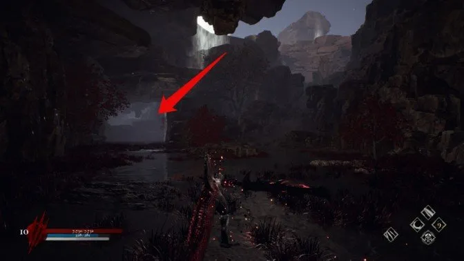 Dinoblade Max Heal Ore 1 hidden inside a canyon cavern passage