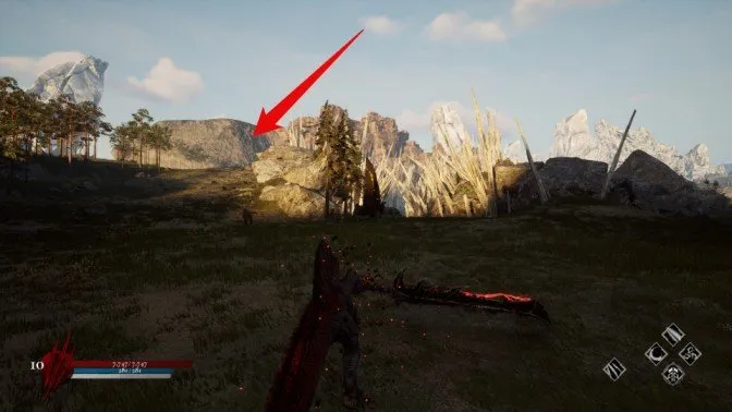 Dinoblade Max Heal Ore 2 found inside a hidden hillside cave