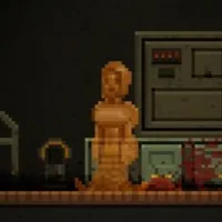 HOPE 01 honeyed lady mutant standing inside an industrial chamber