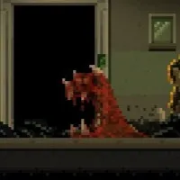 HOPE 01 chunky slime rearing up to attack the player character