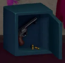 House 2 handgun revealed inside the opened combination safe in Lois closet