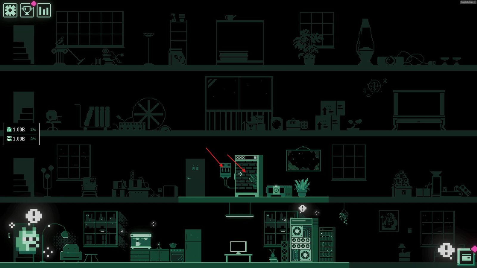 It’s Fine game clicking Fusebox to reveal hidden wall behind Cloud Servers rack