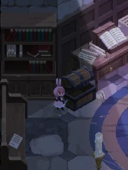 Rubinite Abbot's Office chest resting in plain view for the player to loot