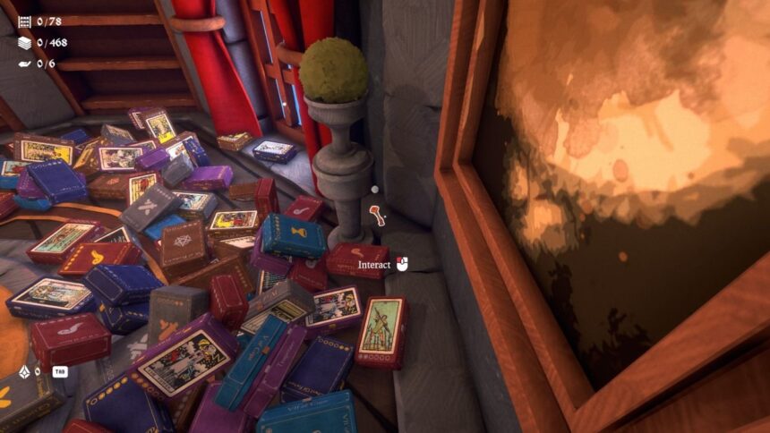 Wand & Order Major Arcana Room key hidden behind decorative bush near chest