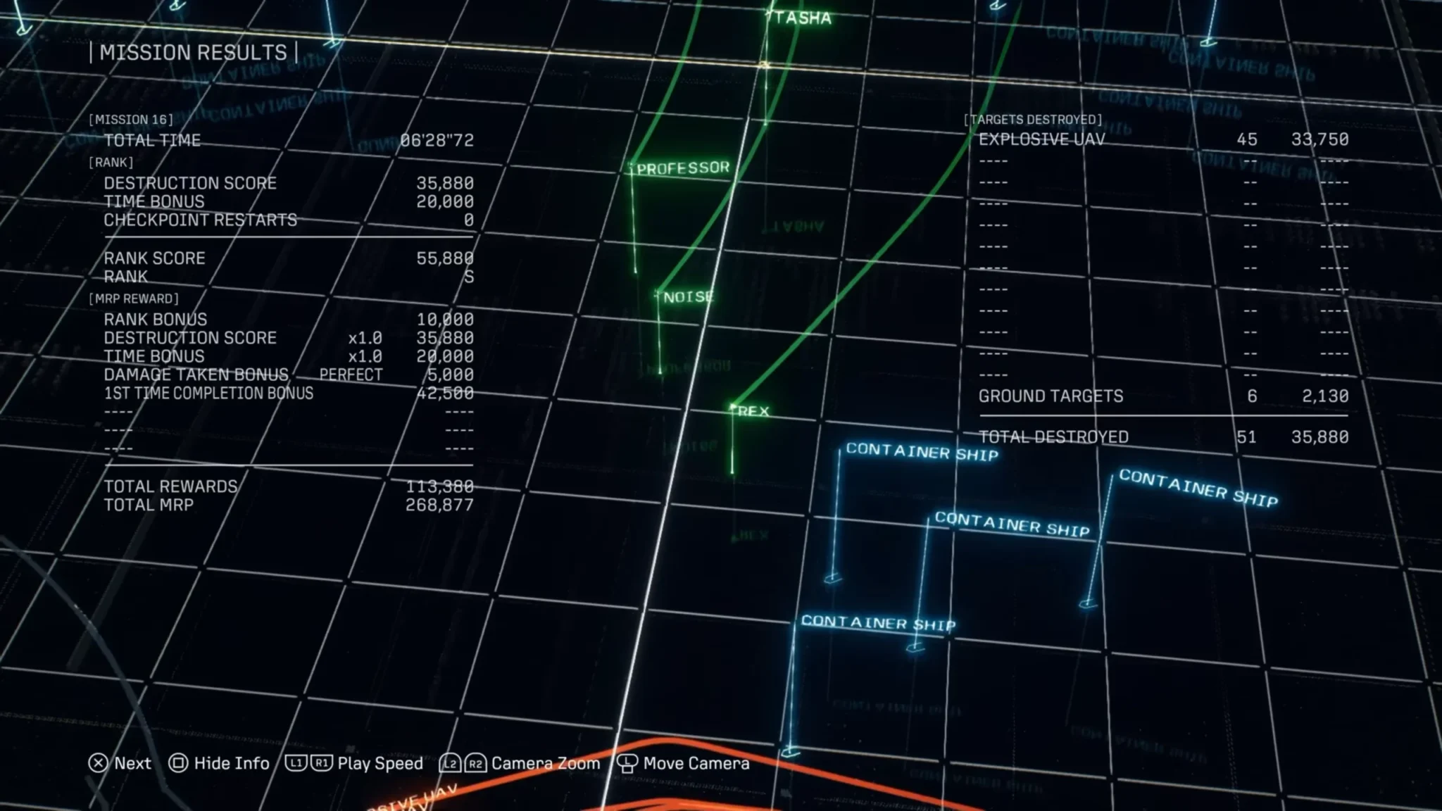 ace combat 8 mission 16 efficient identification of ships with three cranes and sun emblem reduces mission time for S rank