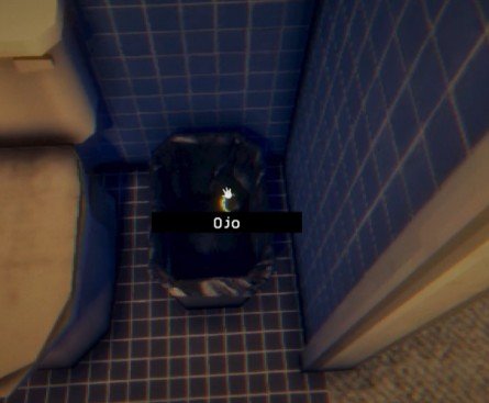 The Plant Shop Day 3 House bathroom trash bin containing hidden eye near toilet