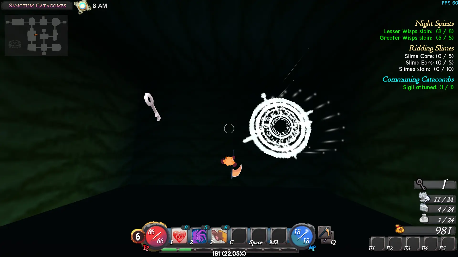 ATLYSS catacombs secret Bridge Room showing jump into darkness