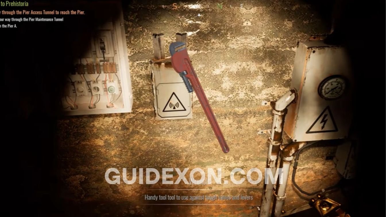 Clawed first aid kit and wrench found inside Pier Access Tunnel behind iron gate