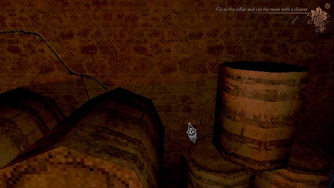 Cucina Stellata last key half behind loose brick in cellar wall near kegs