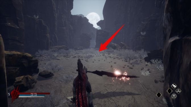Dinoblade sword #2 location after defeating Kasei the Tyrant, showing rock with blade.