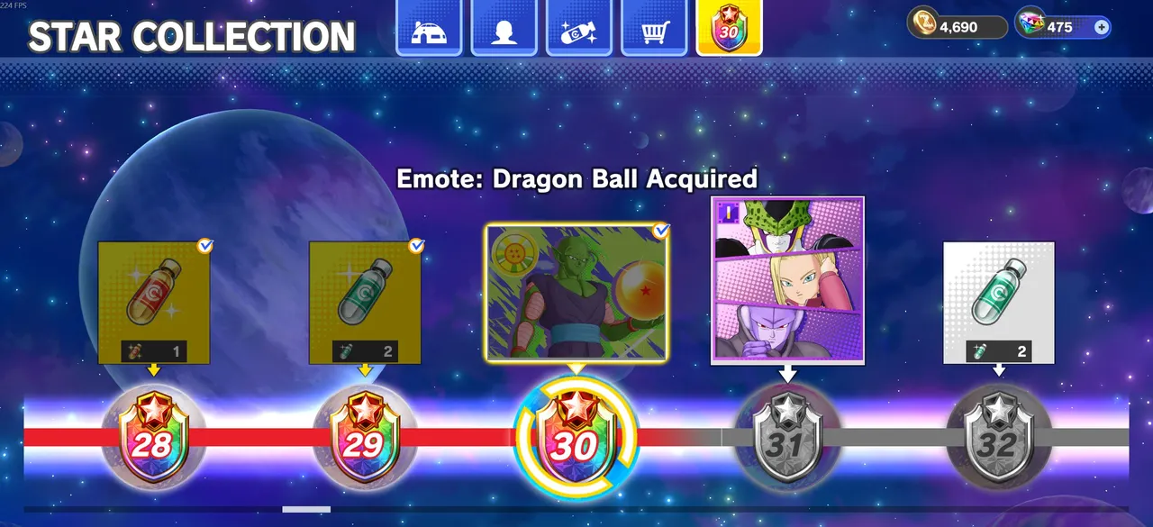 dragon ball gekishin squadra star collection system overview with hero upgrade icons