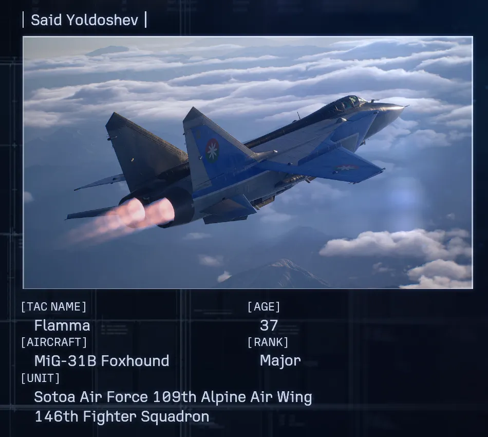 enemy ace pilot rashid graham orcus south spawn chain destruction ace combat 8 mission 7
