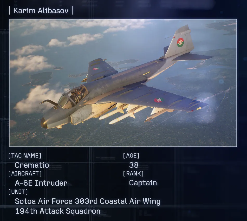 enemy ace pilot karim alibasov crematio air combat encounter ace combat 8 mission nomad