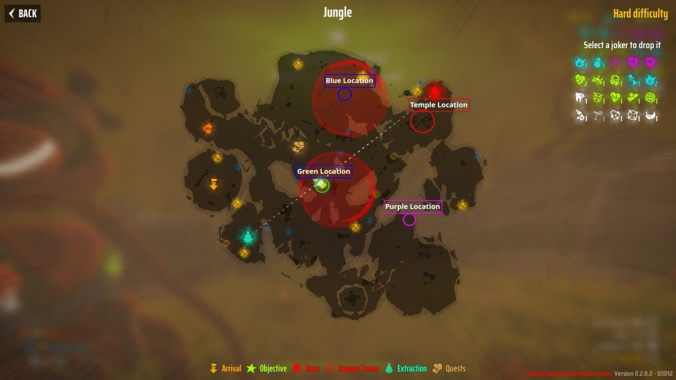 far far west jungle map showing all torch and temple locations