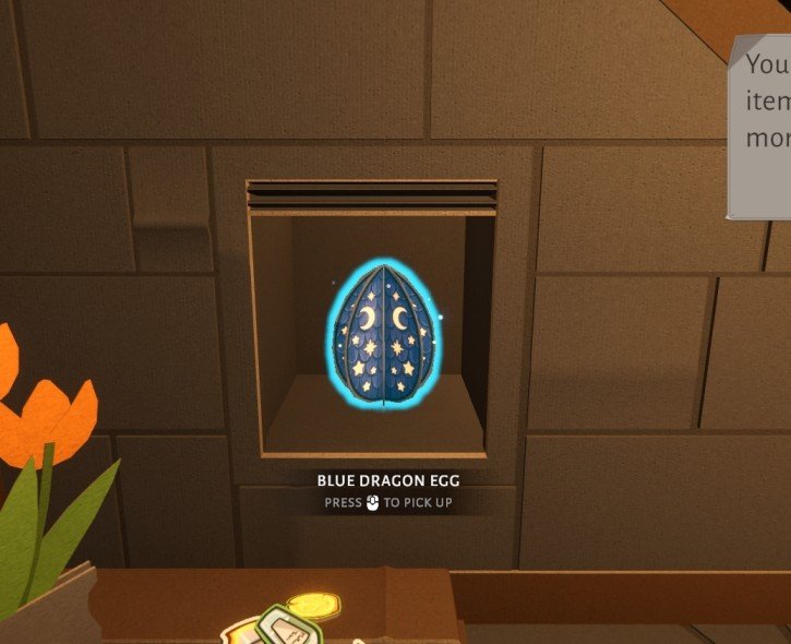 Folded Fables Tidy Up the Blue Egg hidden behind a hatch near Rings aisle first floor