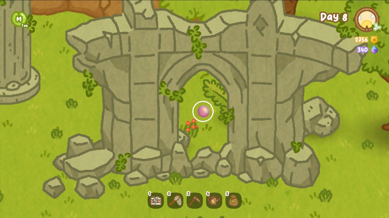 Frog Island Ruins Archway center showing dig spot for Orchid Pearl