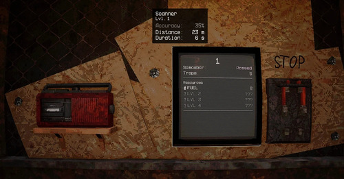 KLETKA game screenshot of the elevator with fuel tanks and repair tools needed to keep it operational in hazardous environments
