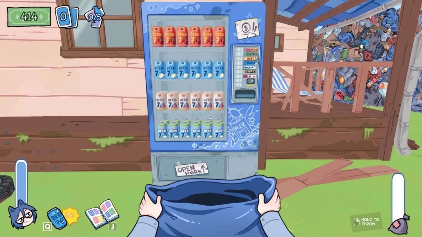 KOTAMON beer vending machine purchase scene near Jenny's house door.