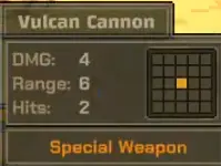 Metal Slug Tactics Vulcan cannon damage stats and impact visuals