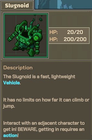 Metal Slug Tactics Slugnoid performing hover movement on varied terrain