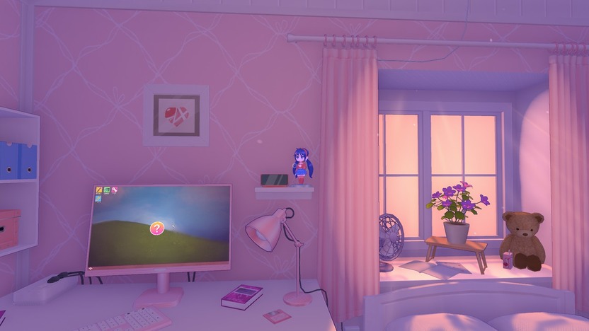MiSide unlocking all Mita clothes screen with game menu and wardrobe interface visible