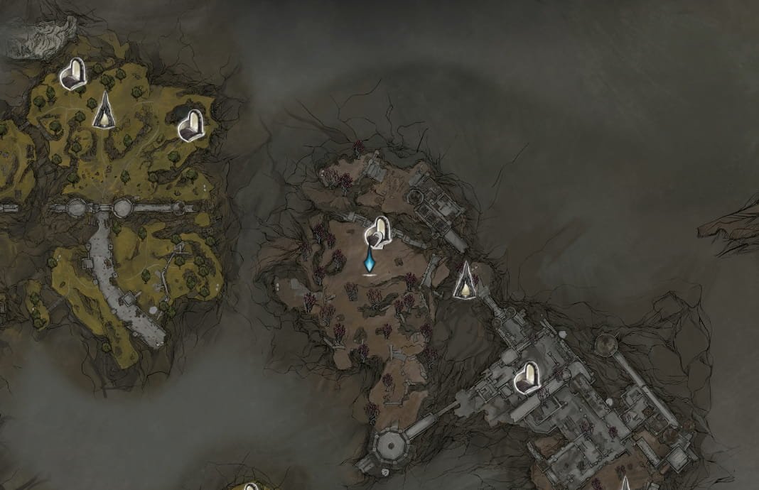 Mortal Shell II Sester area spoiler map highlighting Sister Genessa unlock.