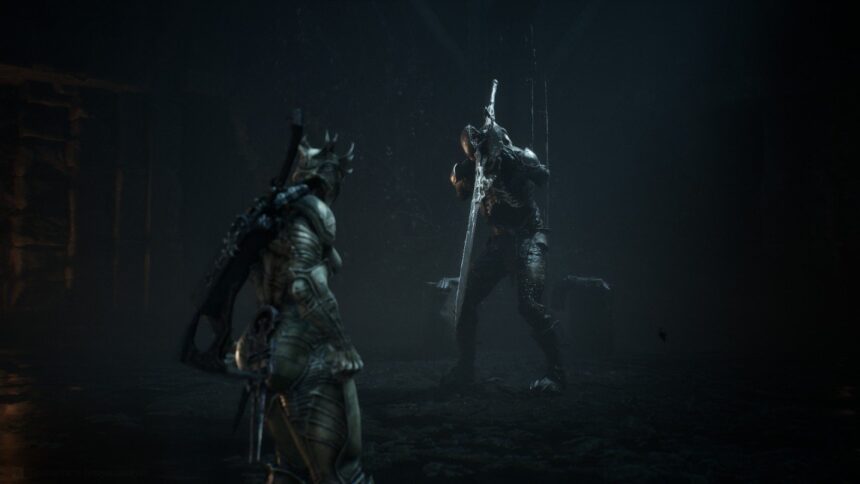 Mortal Shell II The Nameless Captive headspins attack requiring seven consecutive parries for achievement.