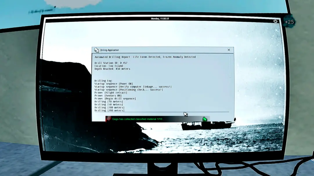 Nuclear Nightmare Drilling Rig main computer beside entrance for report generation.
