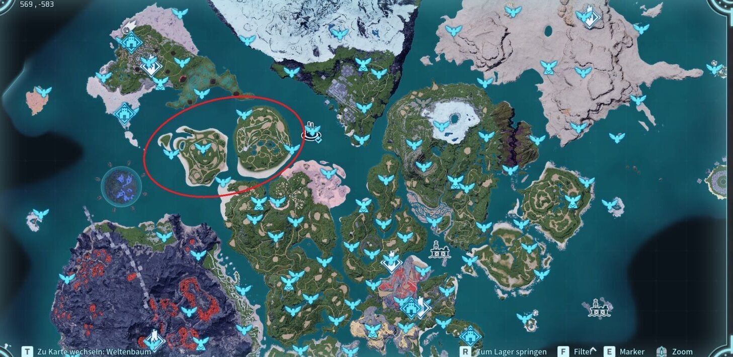 Palworld Nox spawn location near first Rayne Syndicate Tower at night