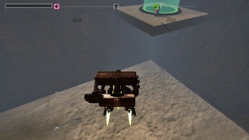 RIG Riot tutorial level hidden weapon under platform in back-right corner