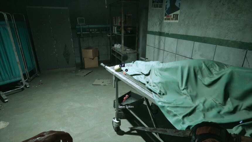 Clive Barkers Hellraiser save token behind body in medical room after first knife enemy kill