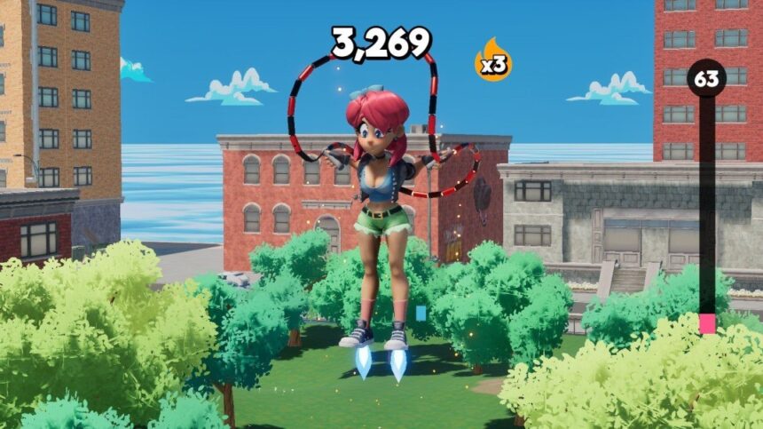 Scarlet Skips player using rocket fuel to maintain continuous jumping after upgrades.