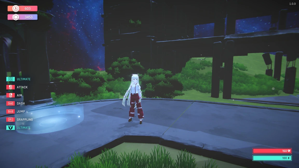 touhou dystopian character Mokou showcasing fiery self-damage and regeneration combat style