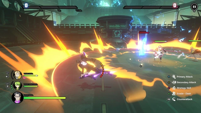 tribe nine shark boss fight during attack sequence with attack types illustrated