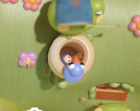Woodo Tiny Monk hidden inside chimney in Ben level